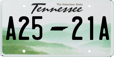 TN license plate A2521A