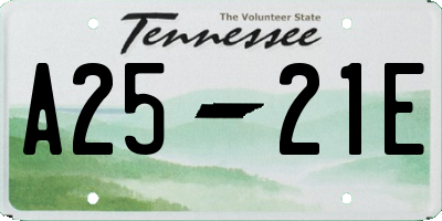 TN license plate A2521E