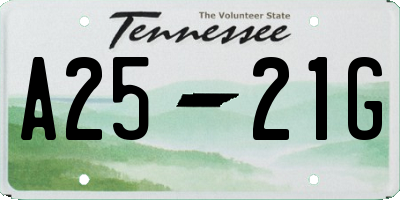 TN license plate A2521G