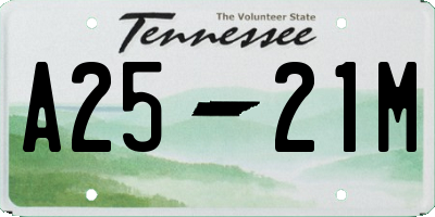 TN license plate A2521M