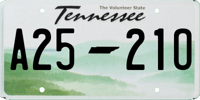 TN license plate A2521O