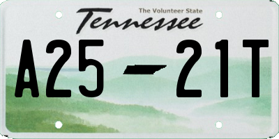 TN license plate A2521T