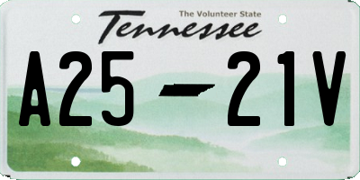 TN license plate A2521V