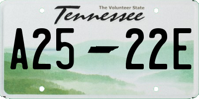 TN license plate A2522E