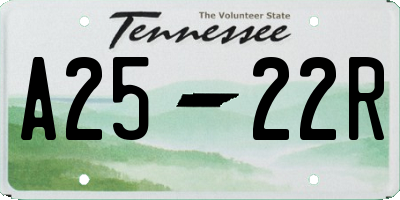 TN license plate A2522R