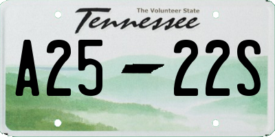 TN license plate A2522S