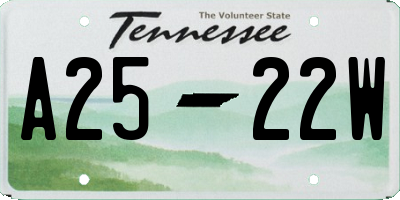 TN license plate A2522W