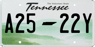 TN license plate A2522Y
