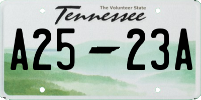 TN license plate A2523A