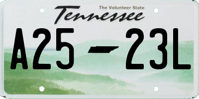 TN license plate A2523L