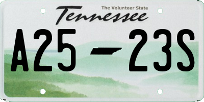 TN license plate A2523S