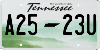 TN license plate A2523U