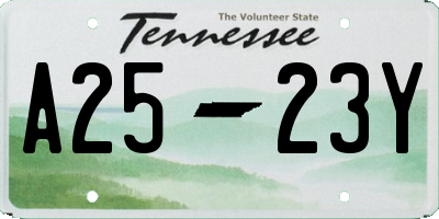 TN license plate A2523Y
