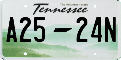 TN license plate A2524N