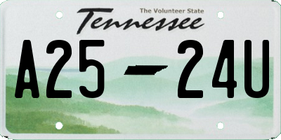 TN license plate A2524U