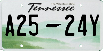 TN license plate A2524Y