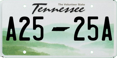 TN license plate A2525A