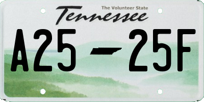 TN license plate A2525F