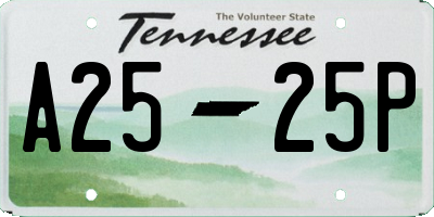 TN license plate A2525P