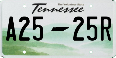 TN license plate A2525R