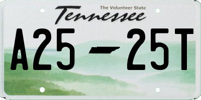 TN license plate A2525T