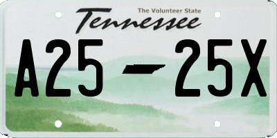 TN license plate A2525X