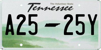 TN license plate A2525Y