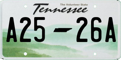TN license plate A2526A
