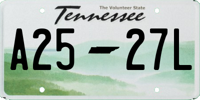 TN license plate A2527L