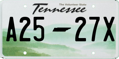 TN license plate A2527X
