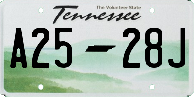 TN license plate A2528J