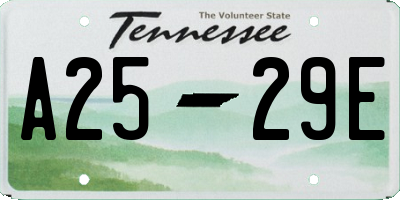 TN license plate A2529E