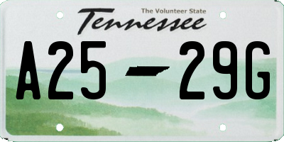 TN license plate A2529G