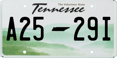 TN license plate A2529I