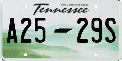 TN license plate A2529S