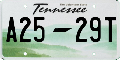TN license plate A2529T