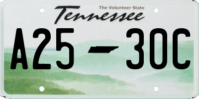 TN license plate A2530C
