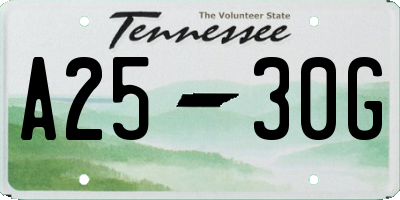 TN license plate A2530G