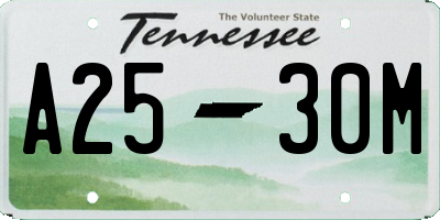 TN license plate A2530M