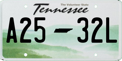 TN license plate A2532L