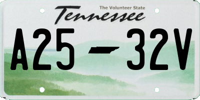 TN license plate A2532V