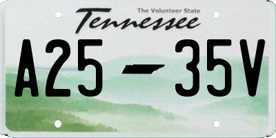 TN license plate A2535V