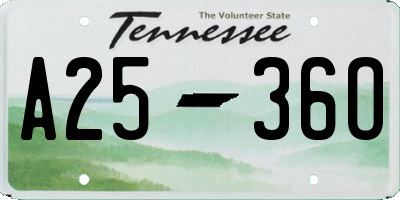 TN license plate A2536O
