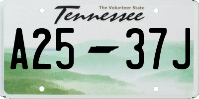 TN license plate A2537J