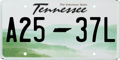 TN license plate A2537L