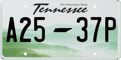 TN license plate A2537P