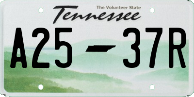 TN license plate A2537R