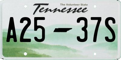 TN license plate A2537S