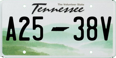 TN license plate A2538V