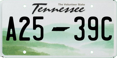 TN license plate A2539C